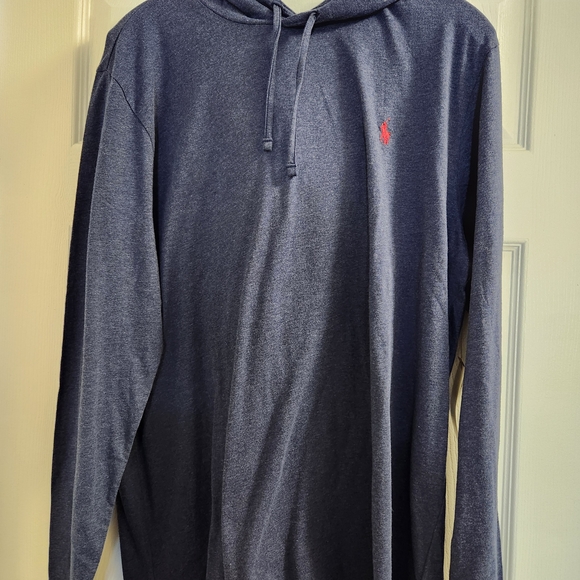 Men’s Polo Ralph Lauren Blue Light Weight Hoodie - Picture 1 of 4